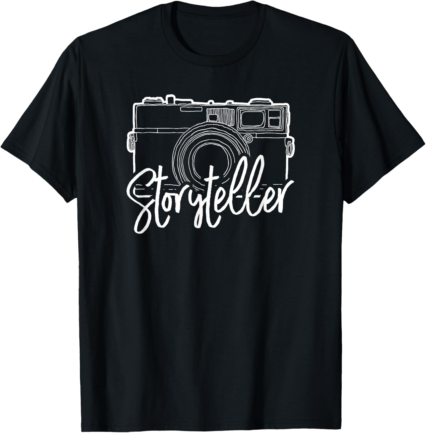 Cute Photography Storyteller With Camera T-Shirt - T-Shirt | Black