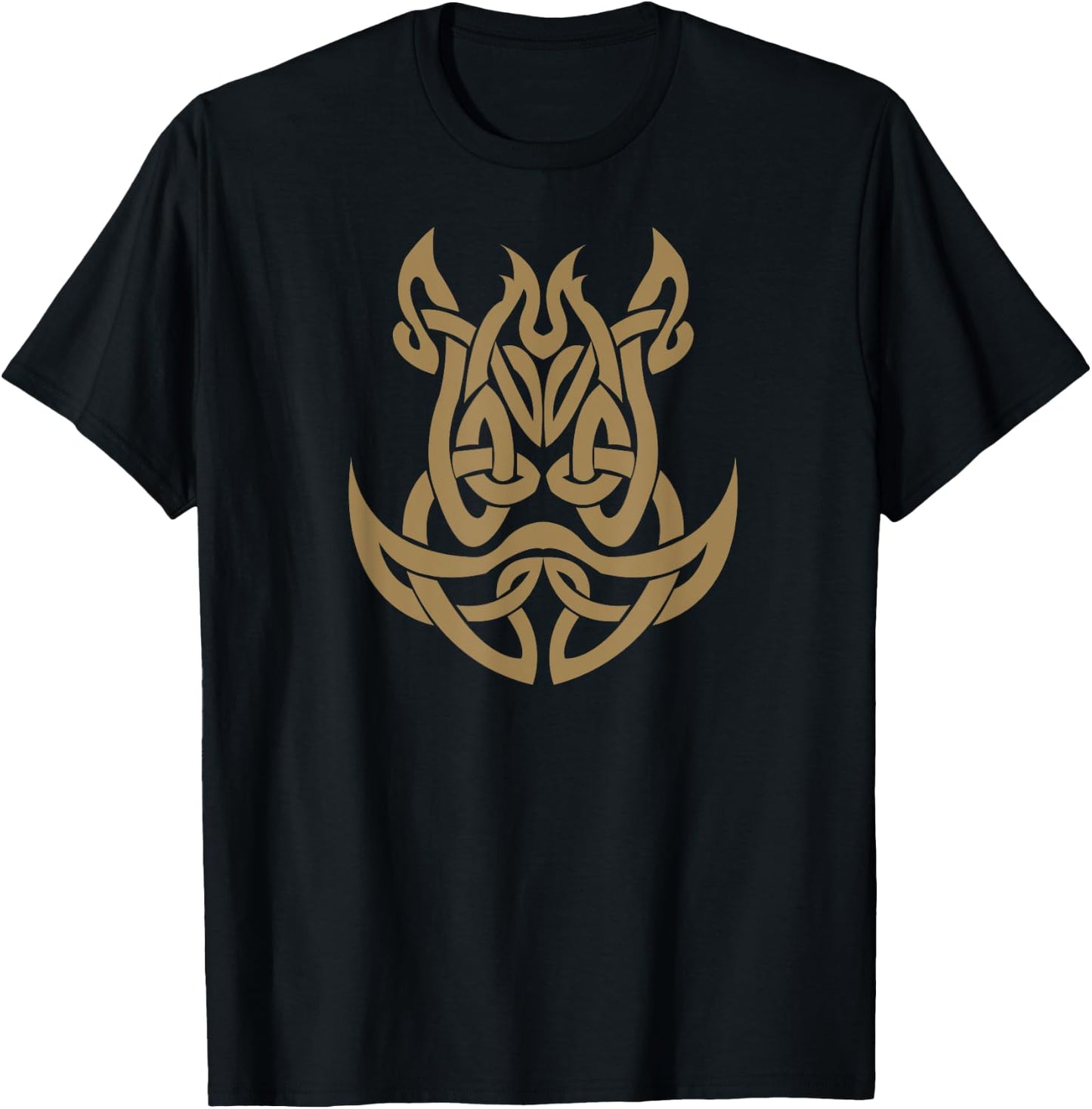 Celtic Symbol Boar Face Forest Animal Celtic Knots Art T-Shirt - T-Shirt | Black