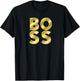 Gold BOSS Typography T-Shirt - T-Shirt | Black