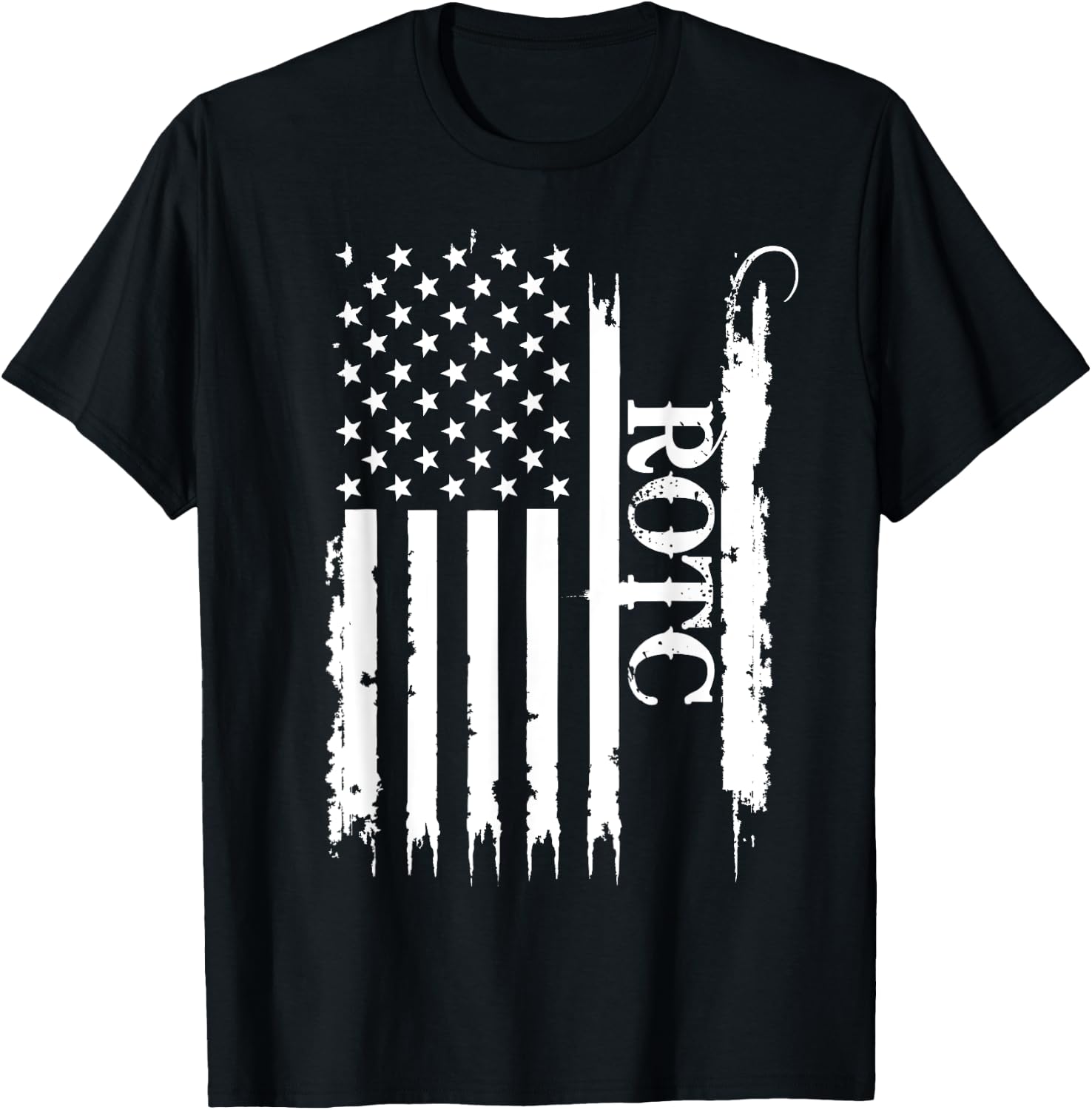 ROTC United States Distressed w US Flag T-Shirt - T-Shirt | Black