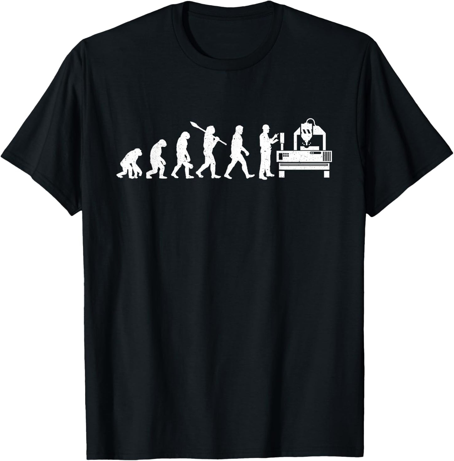 CNC Machine Operator Evolution - Machinist Metal Working T-Shirt - T-Shirt | Black