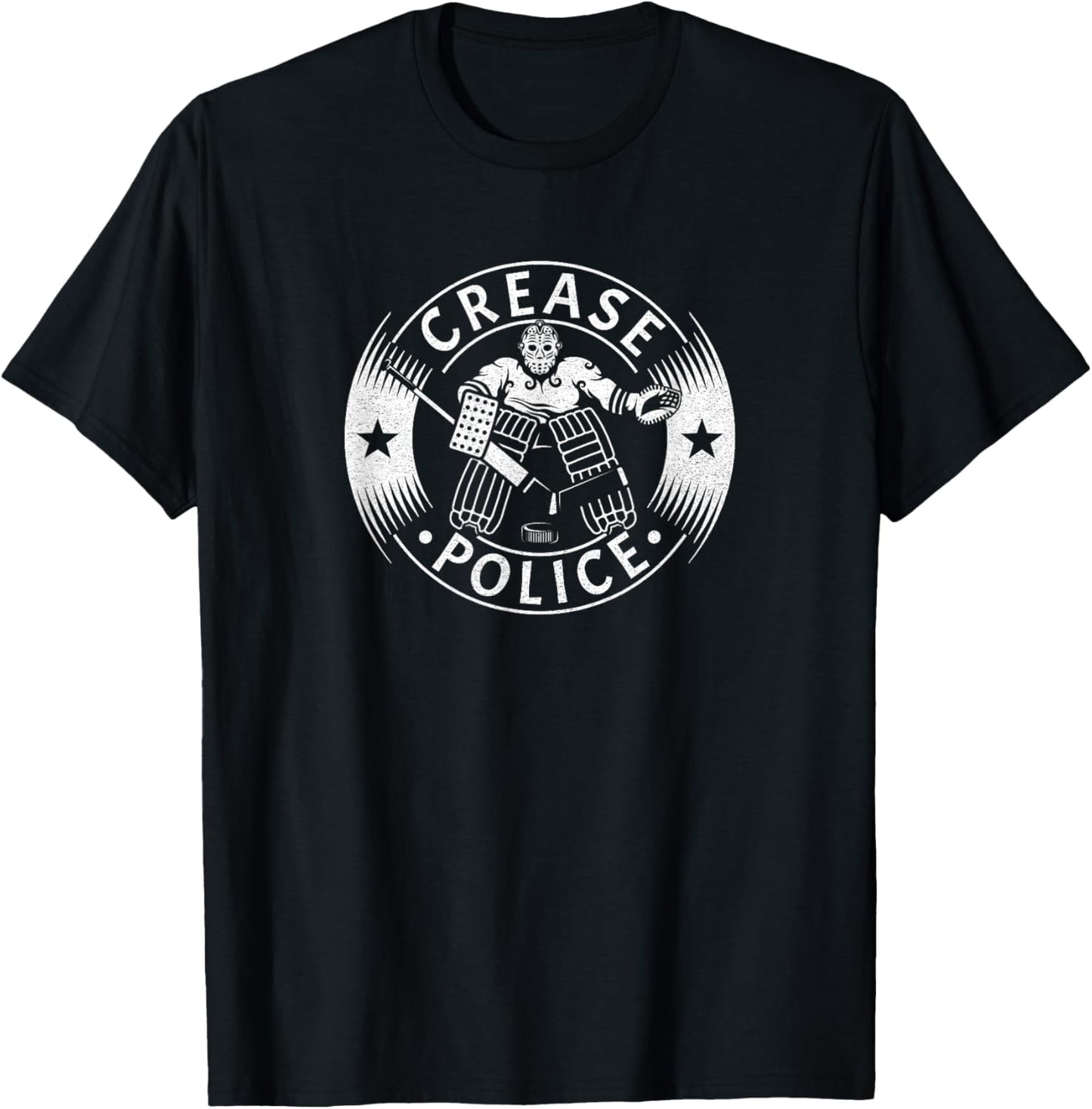Crease Police Ice Hockey Goalie T-Shirt - T-Shirt | Black