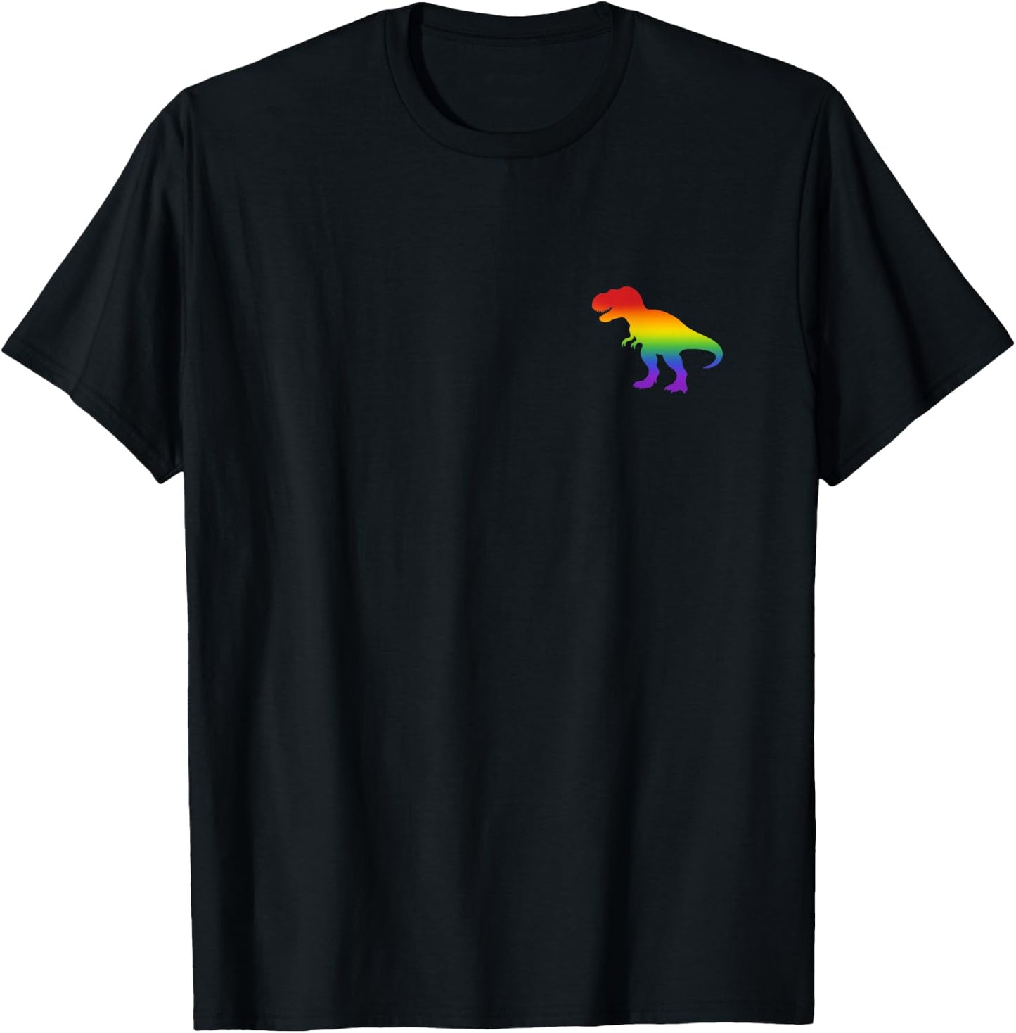 T-Rex Rainbow Subtle Pride Dinosaur Month Flag LGBT Gay T-Shirt - T-Shirt | Black