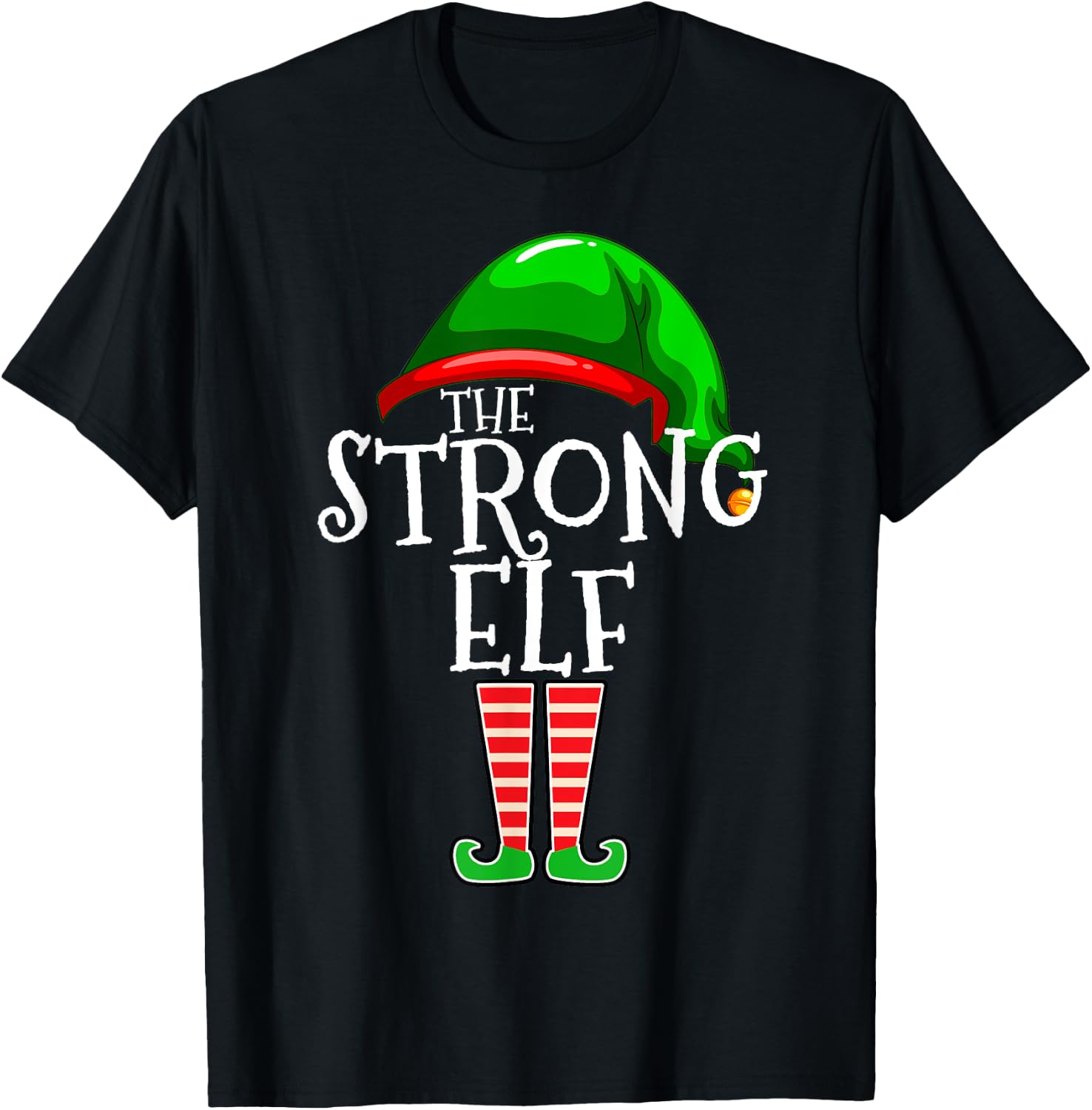 The Strong Elf Family Matching Group Christmas Gift Funny T-Shirt - T-Shirt | Black