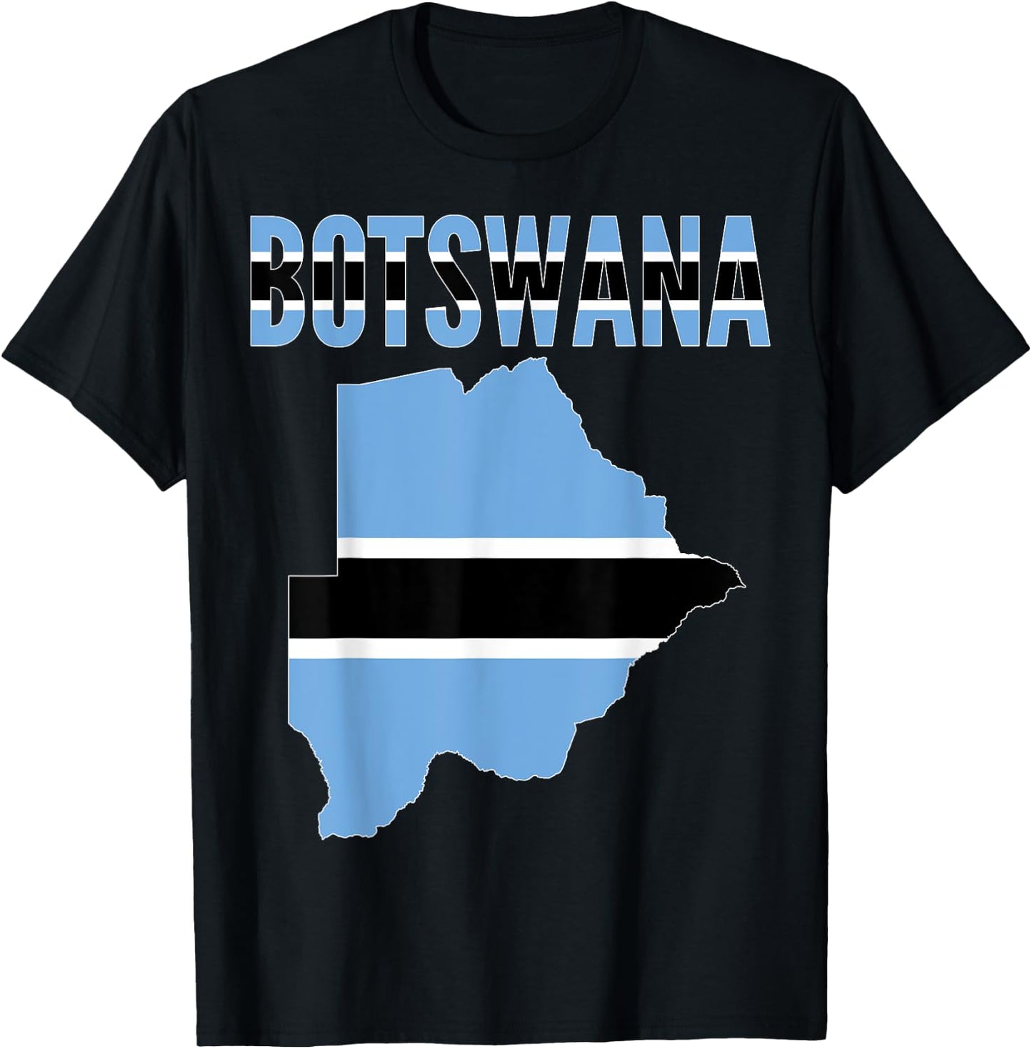 Botswanan - Botswana Country Map Flag T-Shirt - T-Shirt | Black