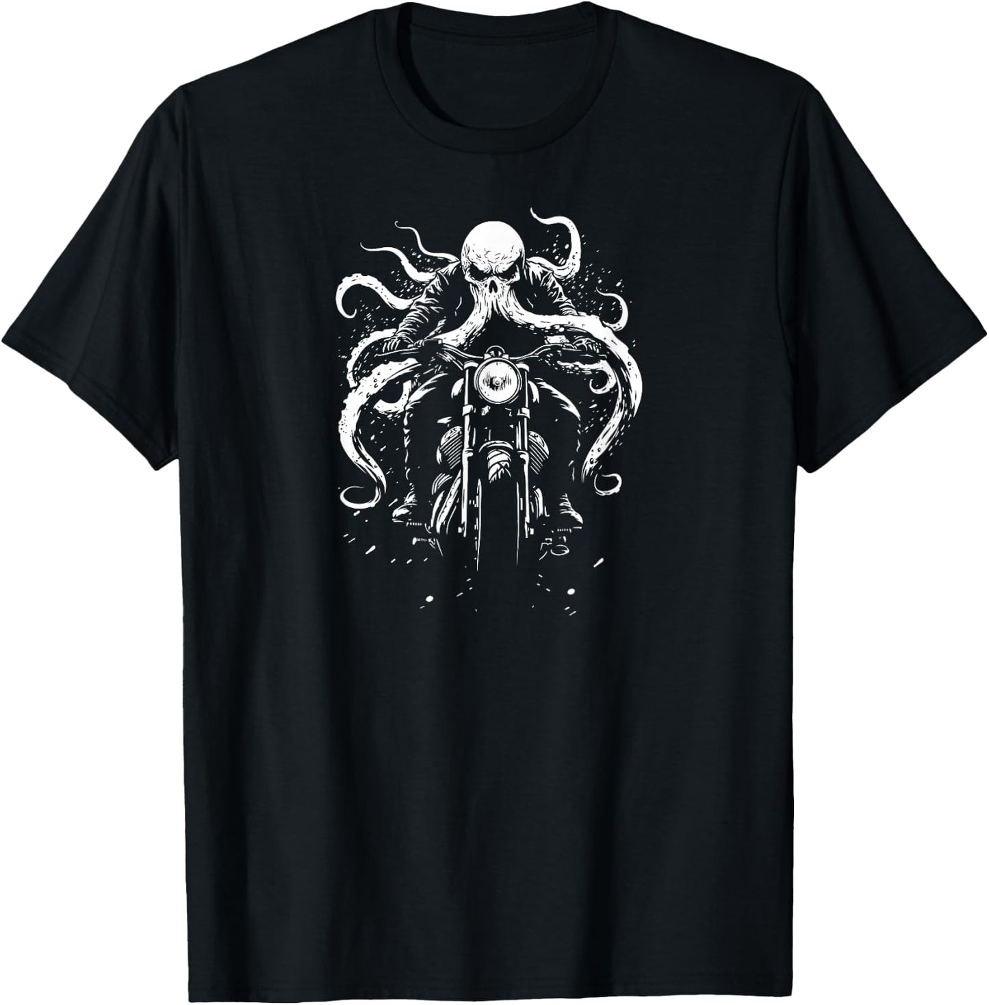 Vintage Motorcycle Rider Classic Bike Octopus T-Shirt - T-Shirt | Black