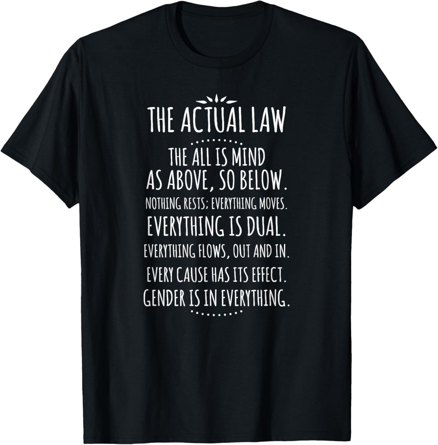 Hermetic Law T Shirt - Esoteric Spiritual T-Shirt - T-Shirt | Black