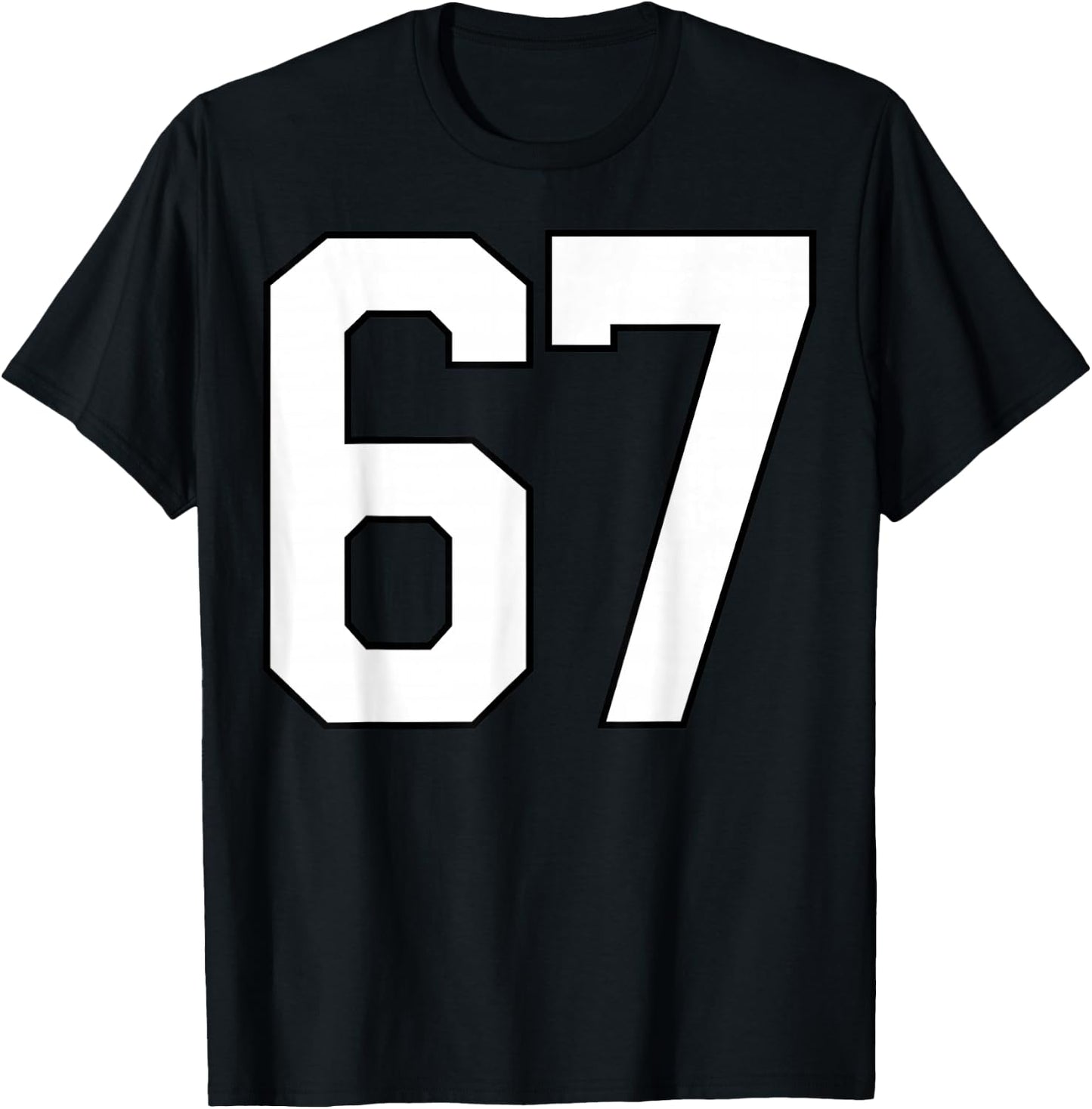 Number 67 Sports Team T-Shirt - T-Shirt | Black