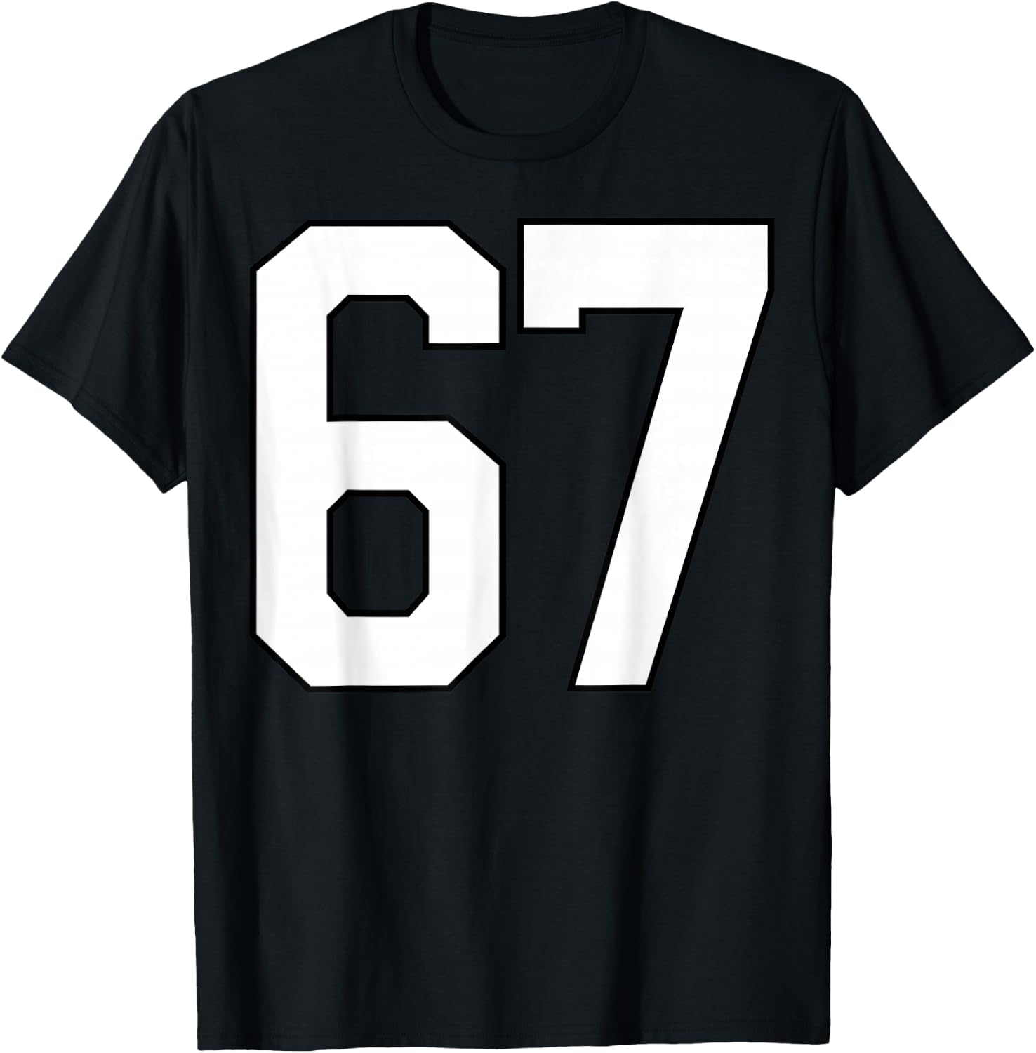 Number 67 Sports Team T-Shirt - T-Shirt | Black