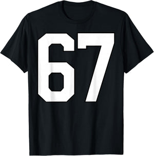 Number 67 Sports Team T-Shirt - T-Shirt | Black