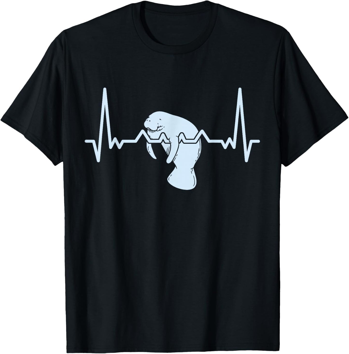Manatee I Heartbeat I Love Manatees I Manatee T-Shirt - T-Shirt | Black