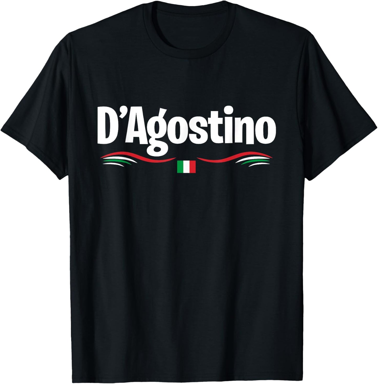 Italy Flag Birthname Italian D'Agostino , black T-Shirt - T-Shirt | Black