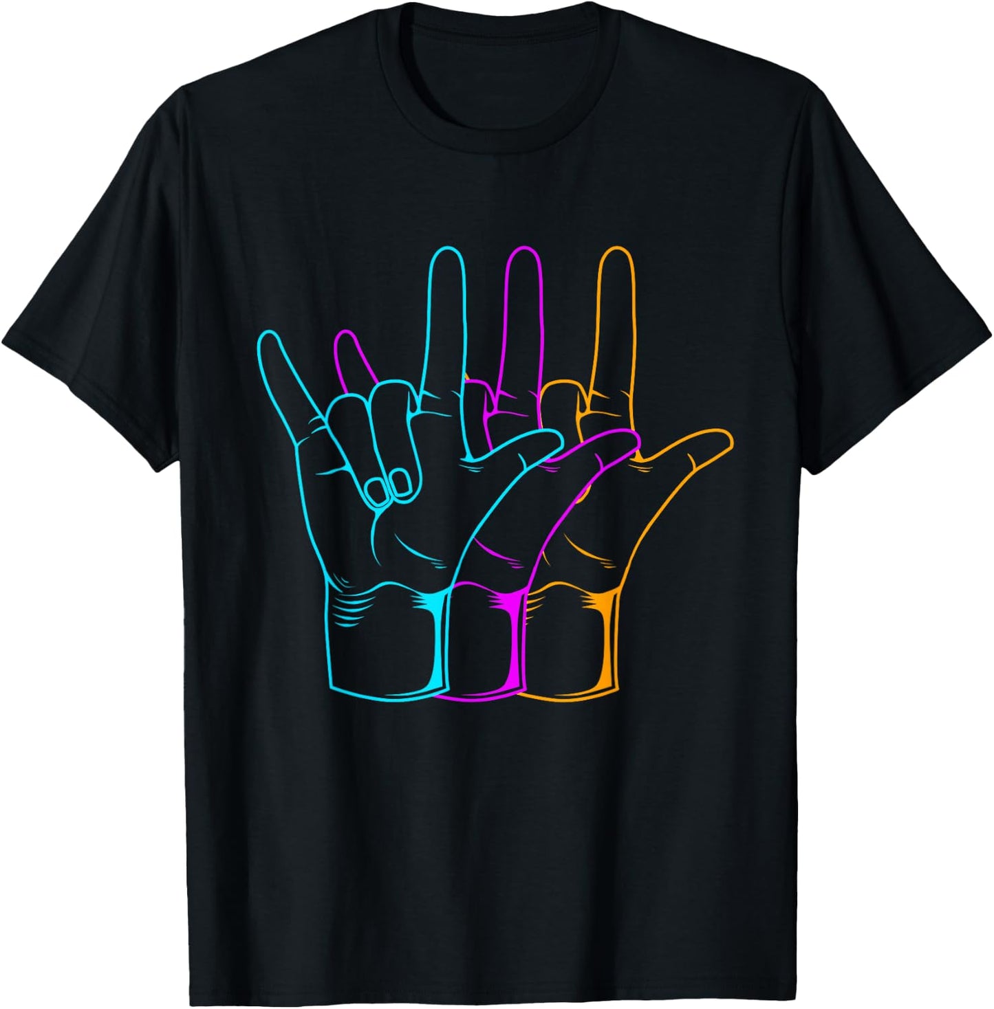 American Sign Language I Love You ASL T-Shirt - T-Shirt | Black