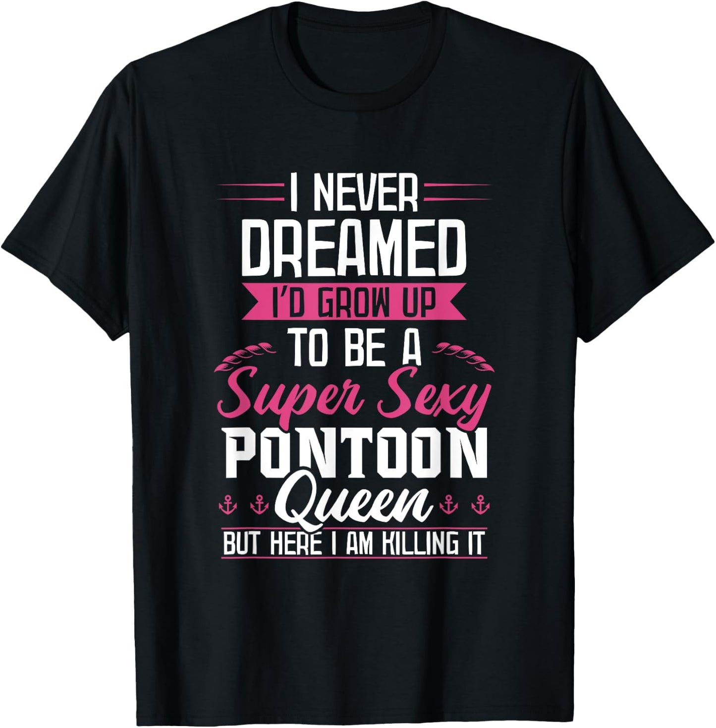 Vintage Pontoon Captain Shirt Women Funny Gift Boat Owner T-Shirt - T-Shirt | Black