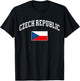 Czech Republic Flag Czechia Retro Vintage Classic Graphic T-Shirt - T-Shirt | Black