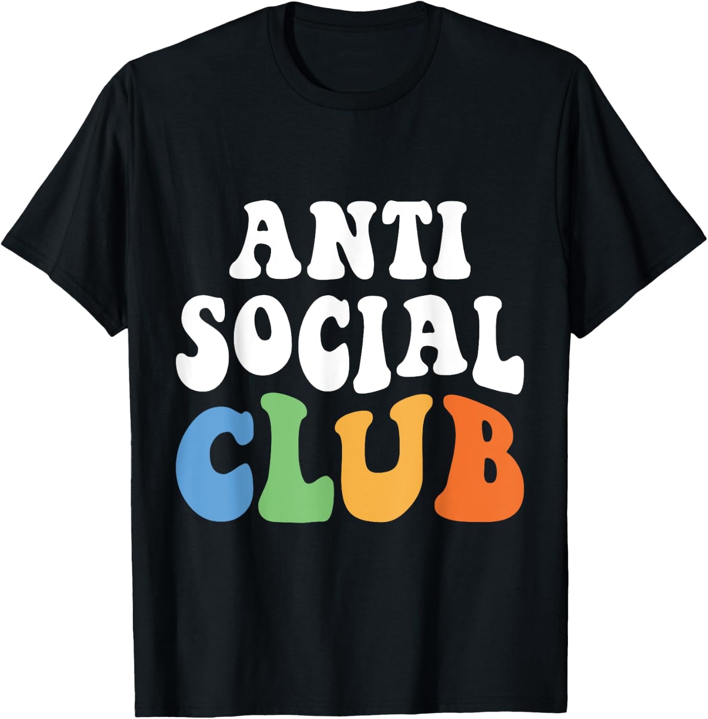 Vintage Men Women Boys Girls Funny Retro Anti Social Club T-Shirt - T-Shirt | Black