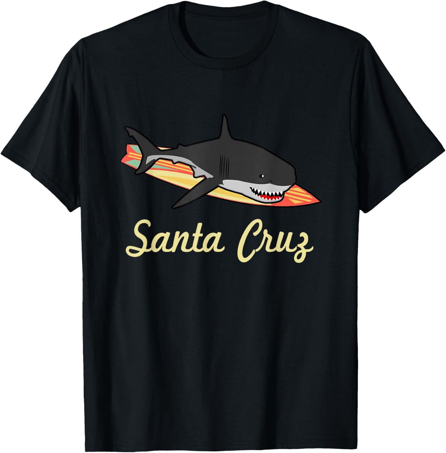 Santa Cruz Beach Souvenir Graphic Surf California Gifts T-Shirt - T-Shirt | Black