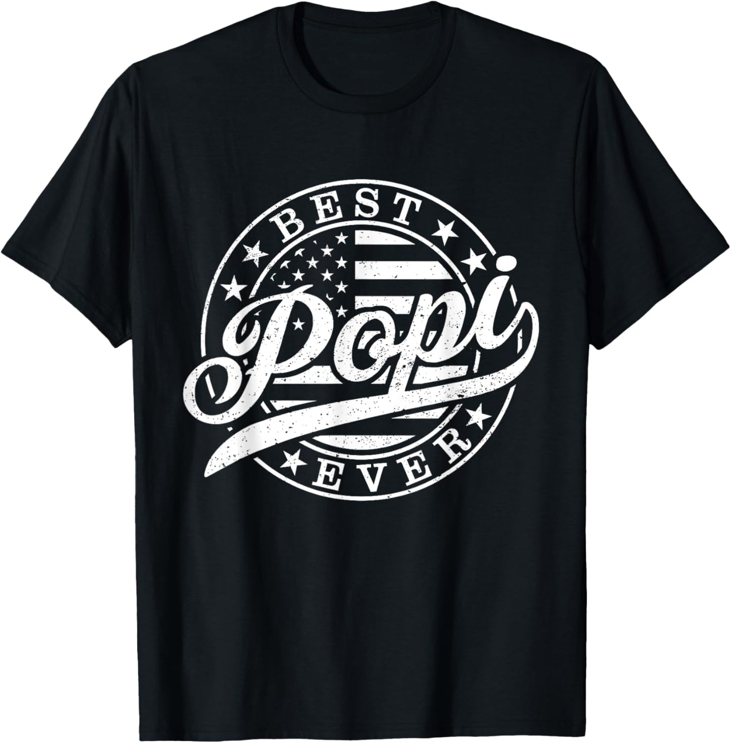 Best Popi Ever American US Flag Funny Grandpa Father's Day T-Shirt - T-Shirt | Black
