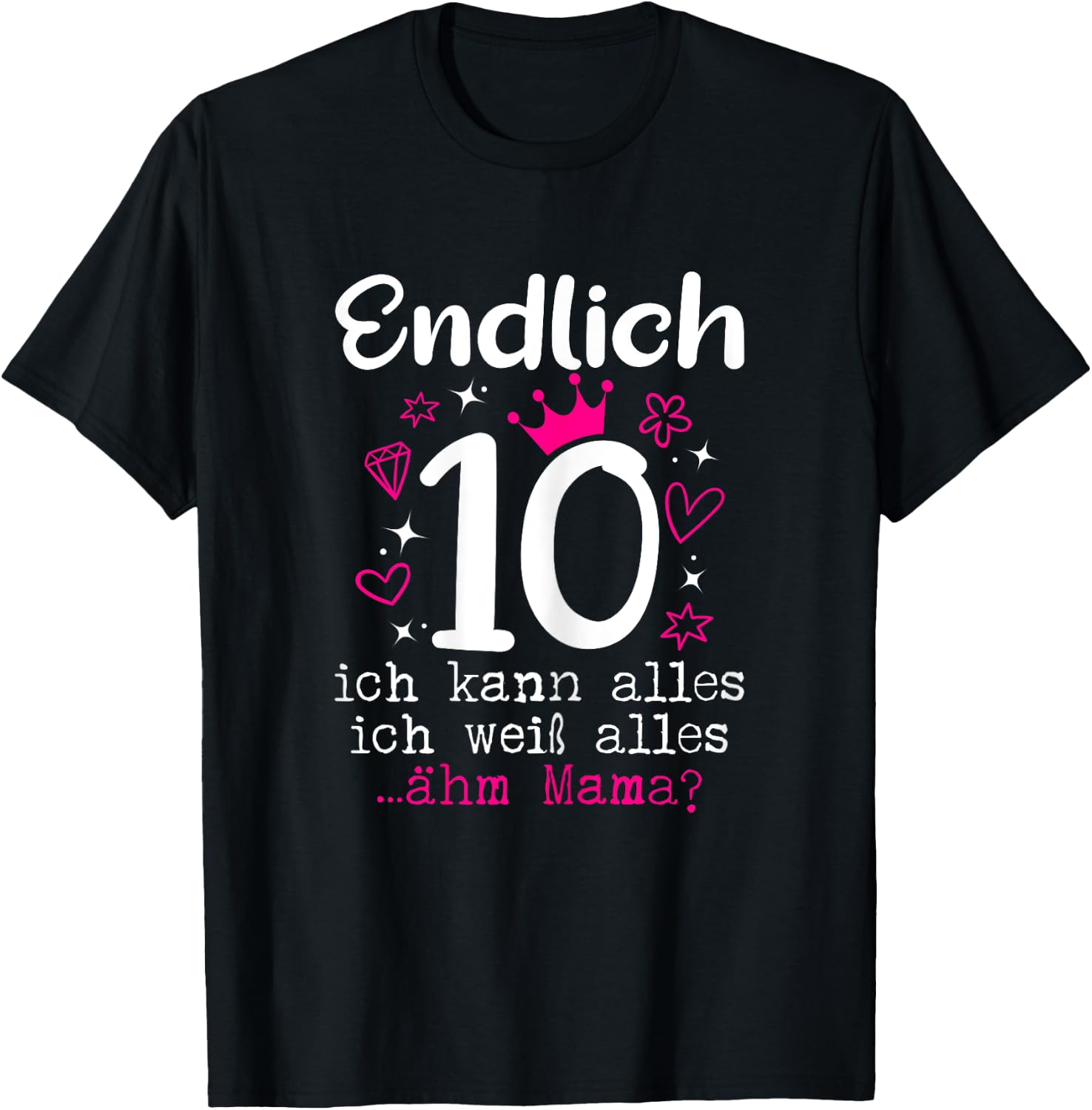 Girl's 10 Years Finally 10th Birthday , black T-Shirt - T-Shirt | Black