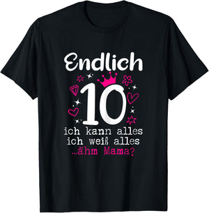 Girl's 10 Years Finally 10th Birthday , black T-Shirt - T-Shirt | Black