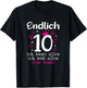 Girl's 10 Years Finally 10th Birthday , black T-Shirt - T-Shirt | Black