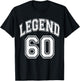 Legend 60 Number Varsity Team - 60th Birthday & 60 Years Old T-Shirt - T-Shirt | Black