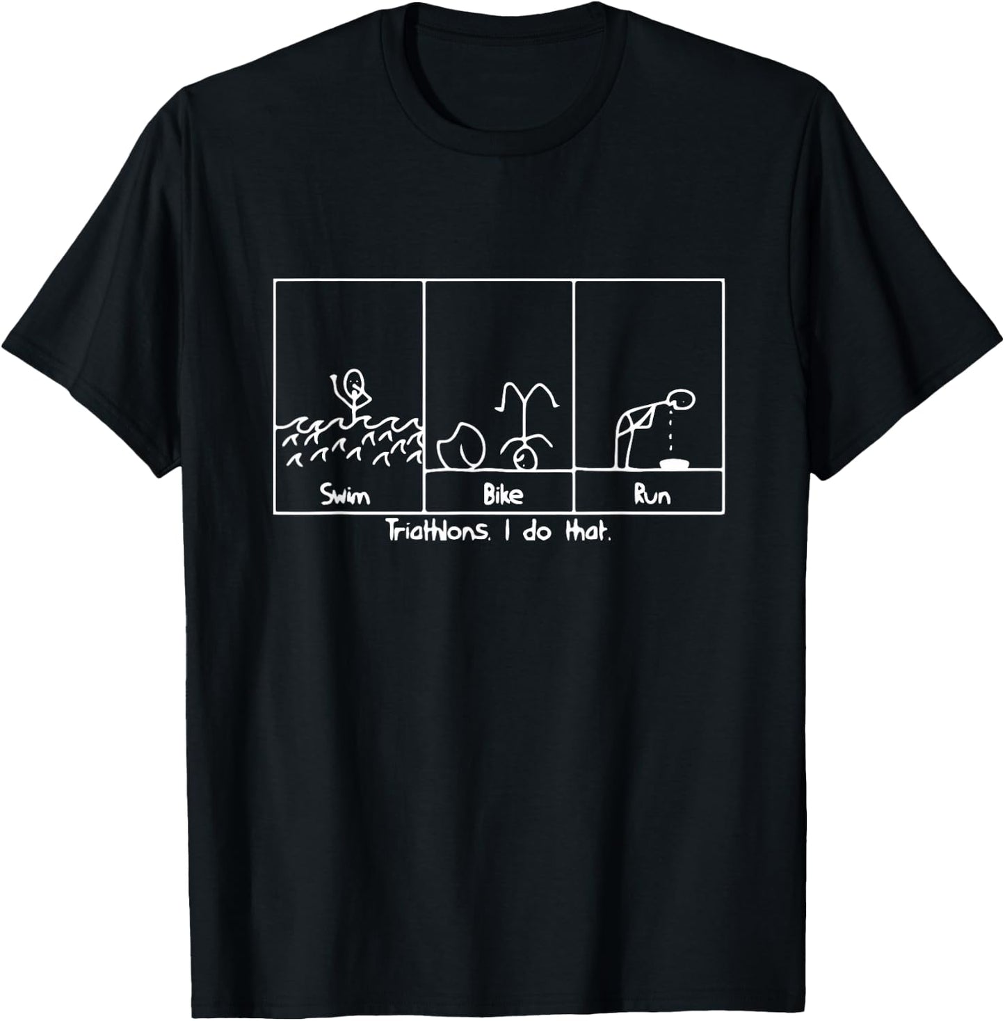 FUNNY TRIATHLON GEAR SHIRTS Swim Bike Run T-Shirt - T-Shirt | Black