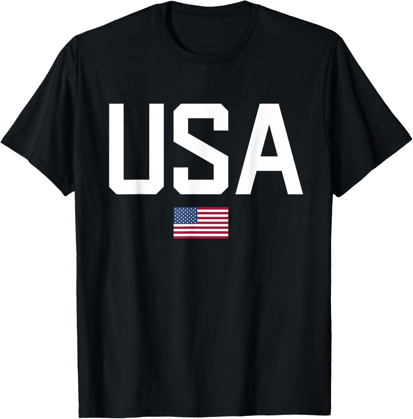 USA T Shirt Women Men Kids Patriotic American Flag 4th of July T Shirt, blue T-Shirt - T-Shirt | Black