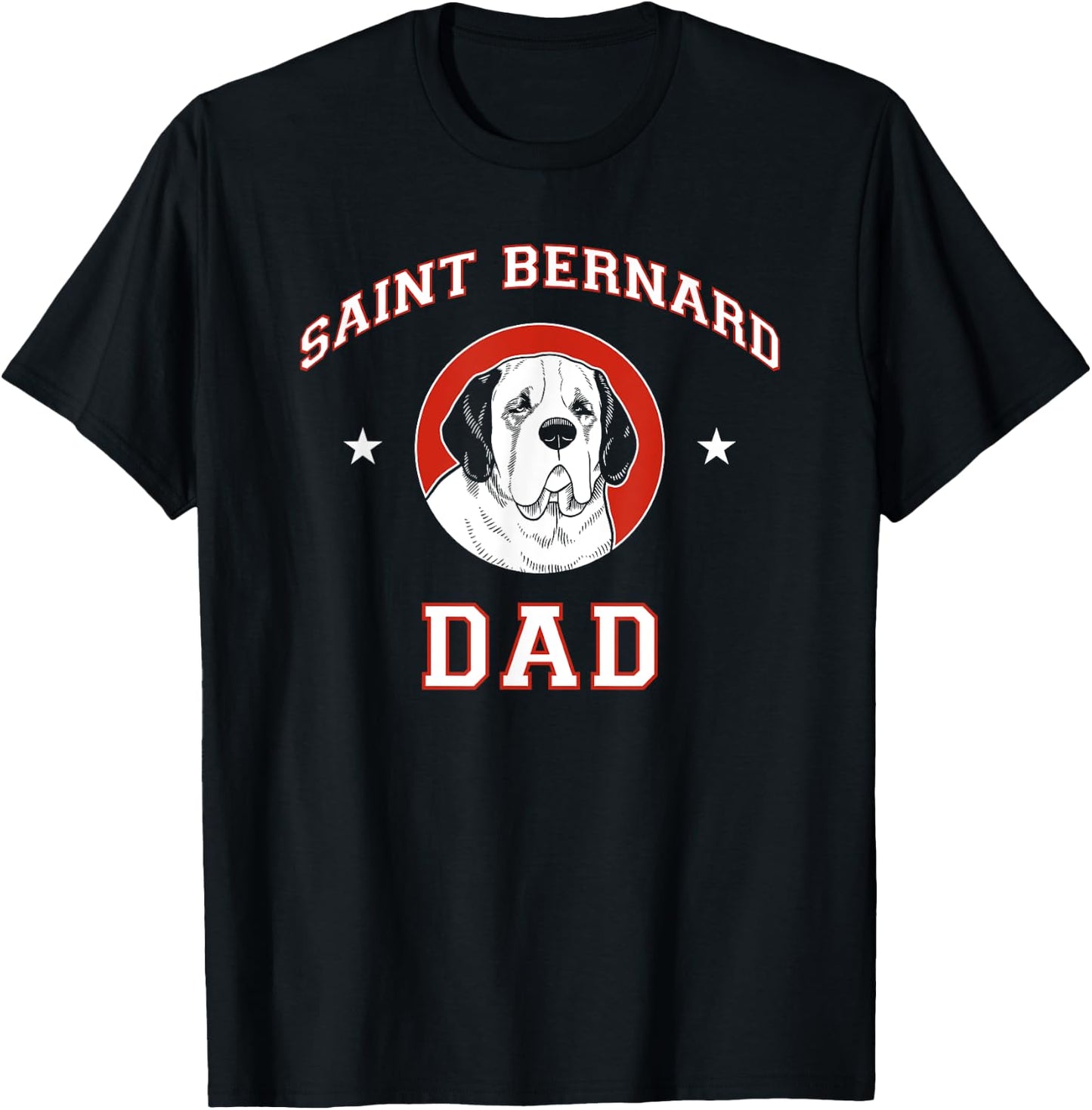 Saint Bernard Dad Dog Father Men Women Kids T-Shirt - T-Shirt | Black