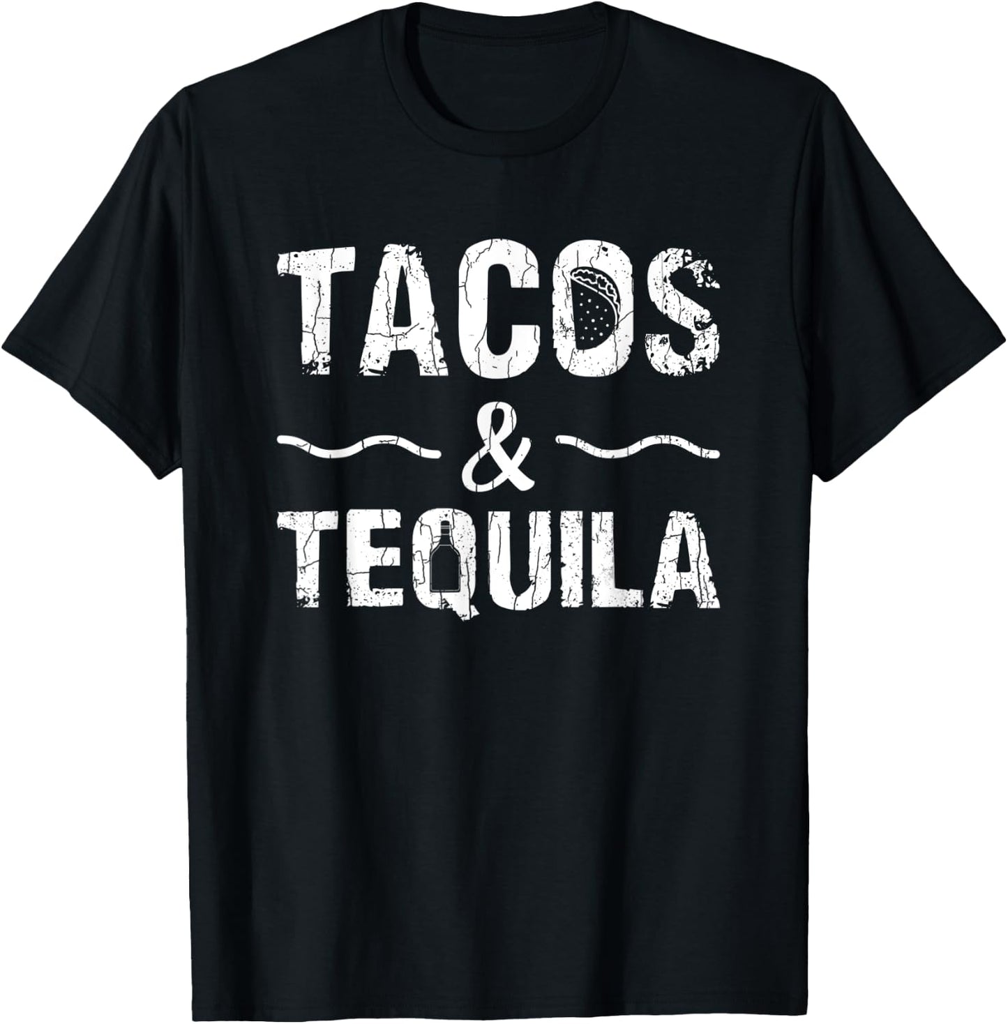 Tacos And Tequila Funny Taco Mexican Food Lover Graphic T-Shirt - T-Shirt | Black