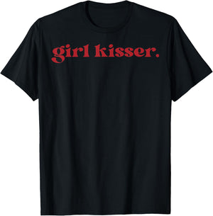 Girl Kisser Lesbian LGBT Gay Bisexual Trans Pride Pansexual T-Shirt - T-Shirt | Black
