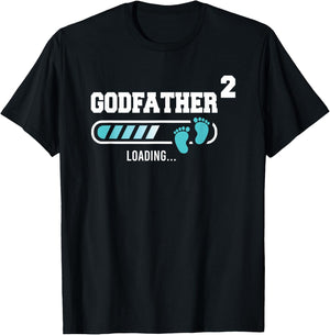 Godfather 2 Second Time Godfather Funny Godfather Of Two T-Shirt - T-Shirt | Black
