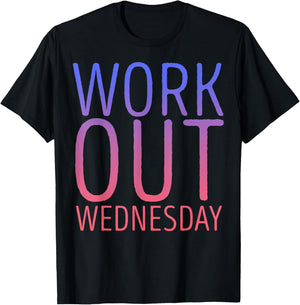 Workout Wednesday Purple Pink Gradient T-Shirt - T-Shirt | Black