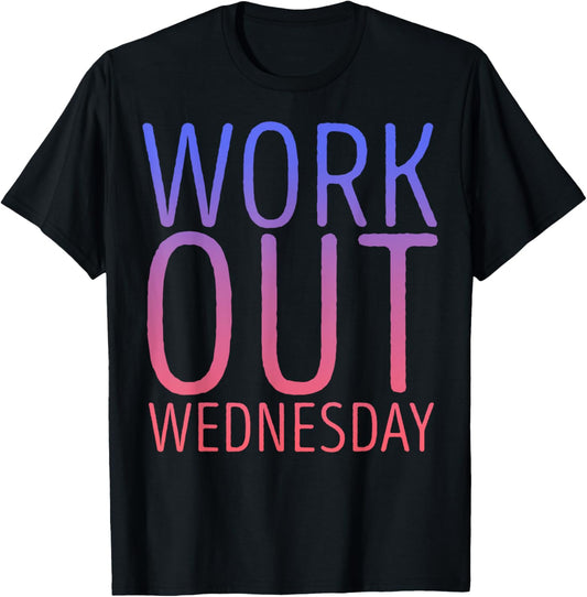 Workout Wednesday Purple Pink Gradient T-Shirt - T-Shirt | Black