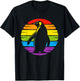 LGBTQ Penguin Lovers Costume Women Retro Penguin Rainbow LGBT Lesbian Gay Pride Penguin T-Shirt - T-Shirt | Black