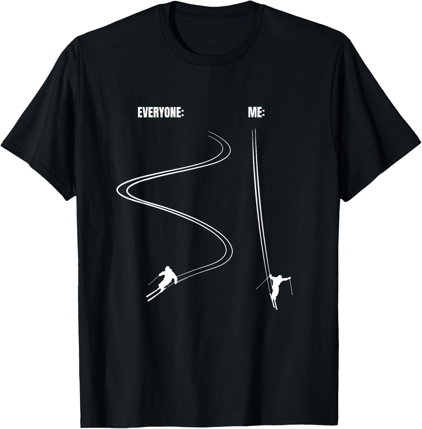 Skier schnell die Piste runter - Funny Saying , black T-Shirt - T-Shirt | Black