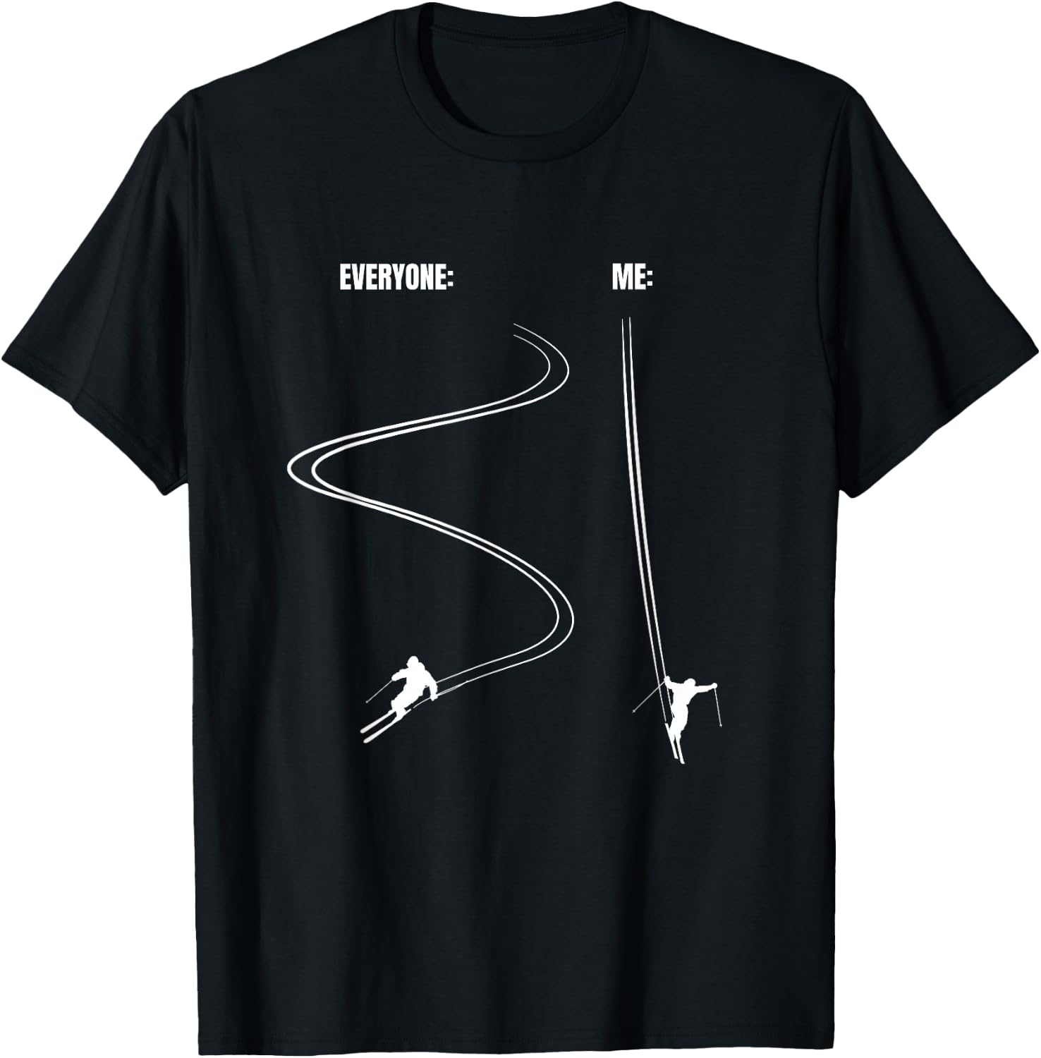 Skier schnell die Piste runter - Funny Saying , black T-Shirt - T-Shirt | Black