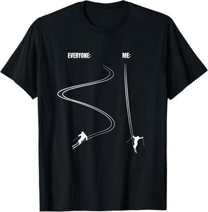 Skier schnell die Piste runter - Funny Saying , black T-Shirt - T-Shirt | Black