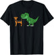 T-Rex Dinosaur Walking Airedale Terrier Funny Dog T-Shirt - T-Shirt | Black