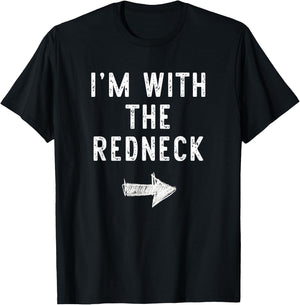 I'm With The Redneck Costume Halloween Matching Couple T-Shirt - T-Shirt | Black