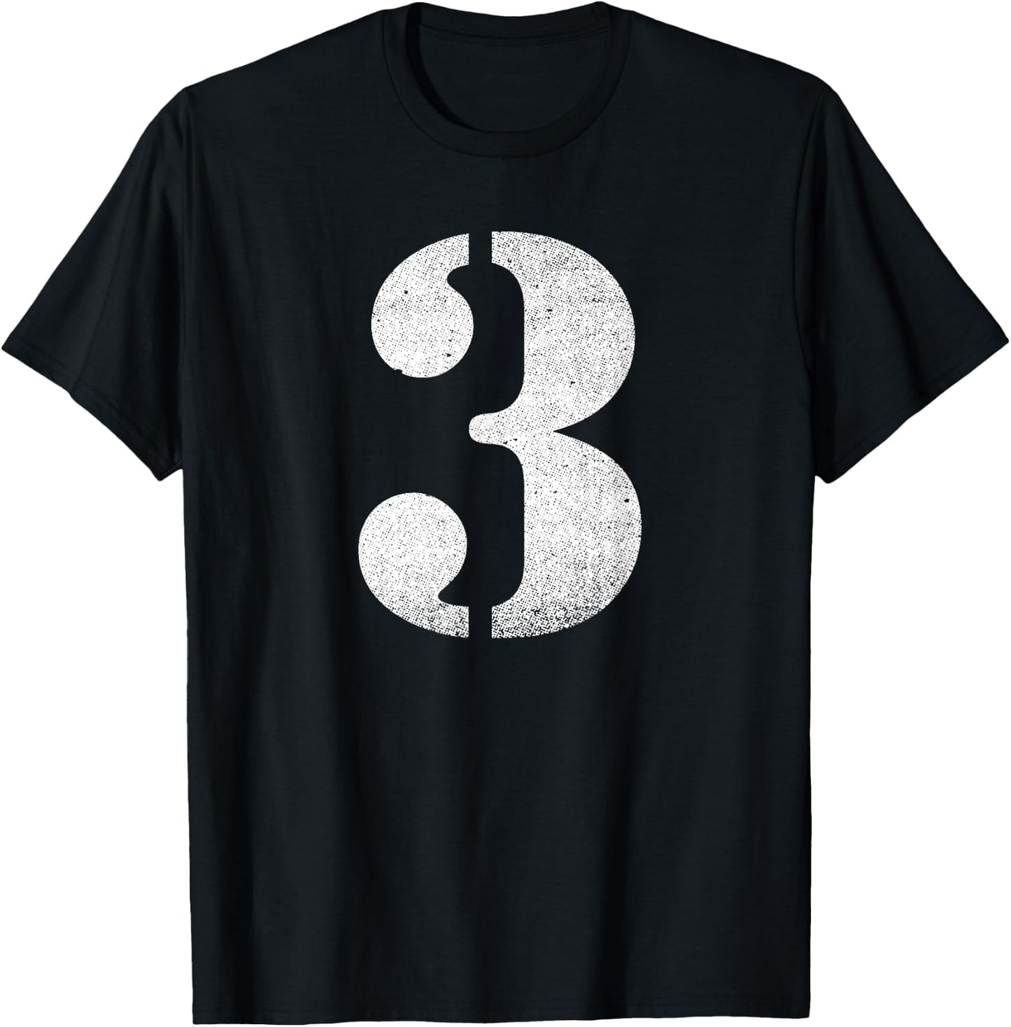 Die Zahl 3 | Ein Design mit der Zahl drei T-Shirt - T-Shirt | Black