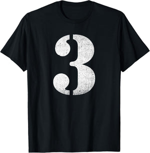 Die Zahl 3 | Ein Design mit der Zahl drei T-Shirt - T-Shirt | Black