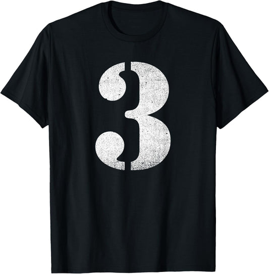 Die Zahl 3 | Ein Design mit der Zahl drei T-Shirt - T-Shirt | Black