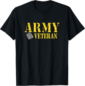 Proud Army Veteran Shirt Military Pride T Shirt T-Shirt - T-Shirt | Black