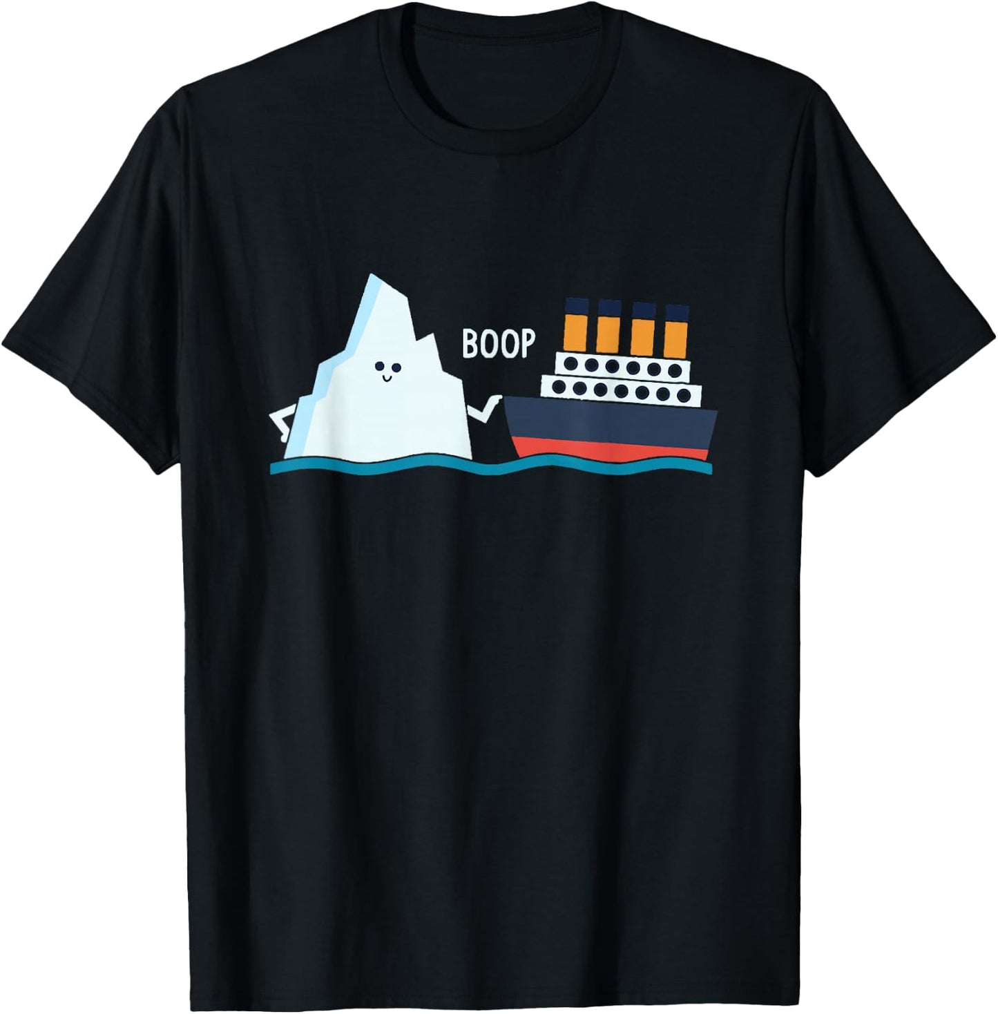 Titanic Funny Titanic and Iceberg Boop Parody for Boys and Girls T-Shirt - T-Shirt | Black