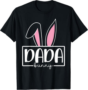 Funny Dada Bunny Happy Easter Family Matching T-Shirt - T-Shirt | Black