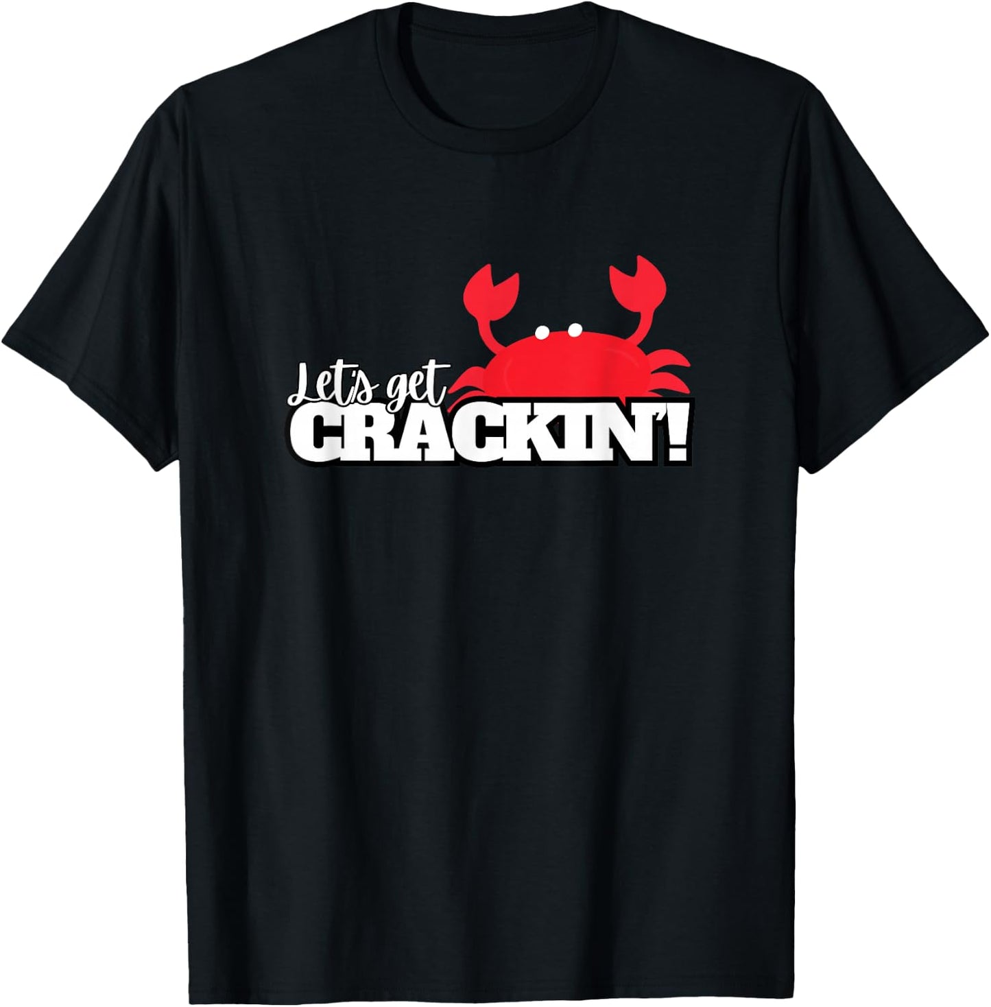 Funny Crab Eating Seafood Lover Crabbing Red Crabs T-Shirt - T-Shirt | Black