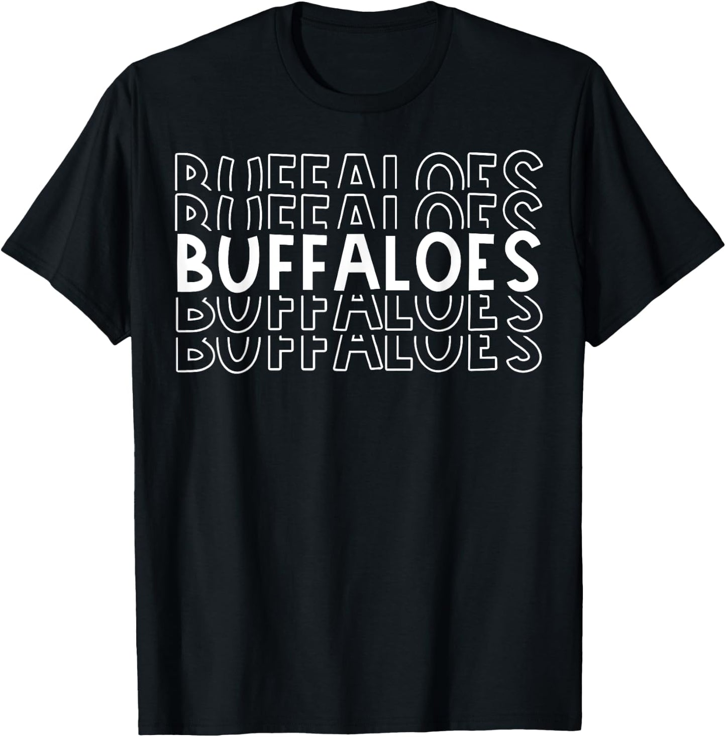 Buffaloes School Sports Team Mascot Town Go College Athlete T-Shirt - T-Shirt | Black