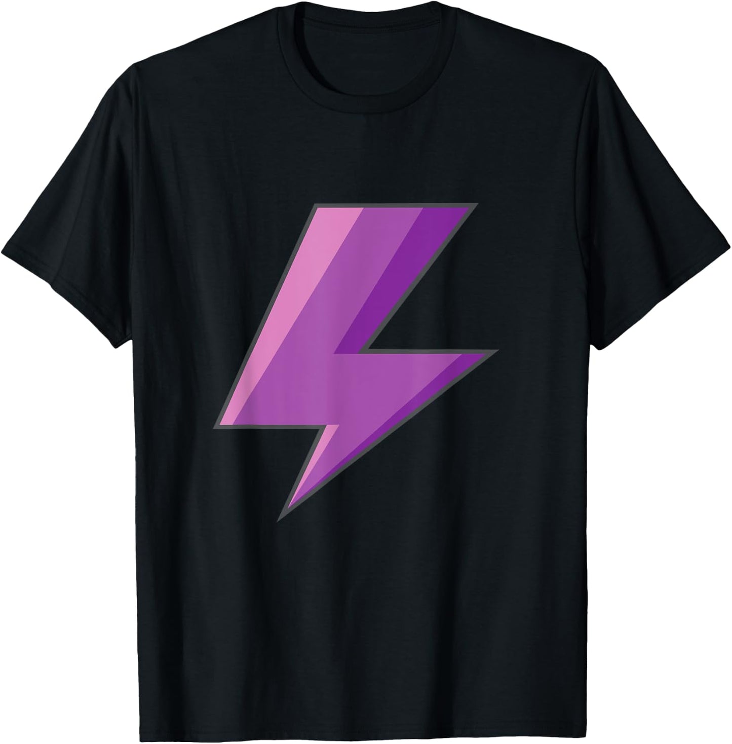 Lightning Bolt Purple Easy Halloween Costume T-Shirt - T-Shirt | Black