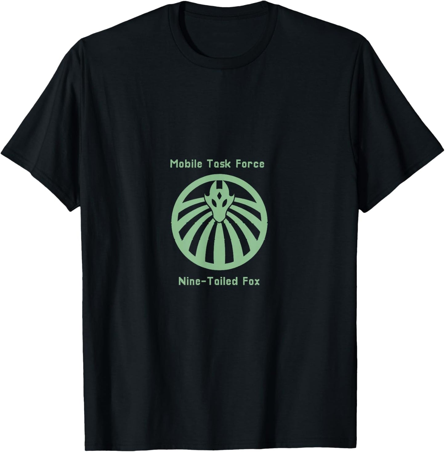 SCP Nine Tailed Fox Mobile Task Force MTF Pixelated T-Shirt - T-Shirt | Black